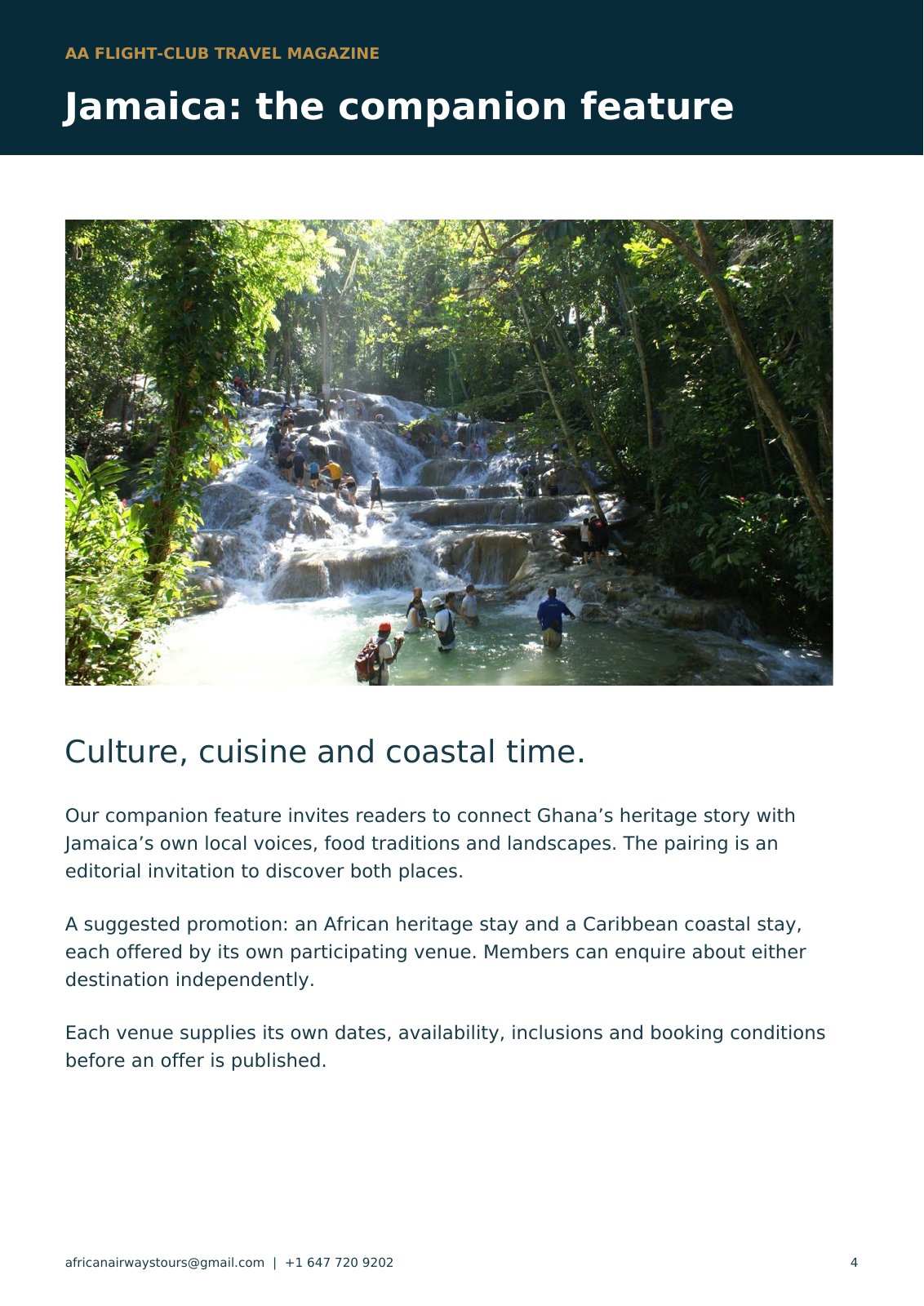 AA Flight-Club launch issue, page 4: Jamaica destination feature