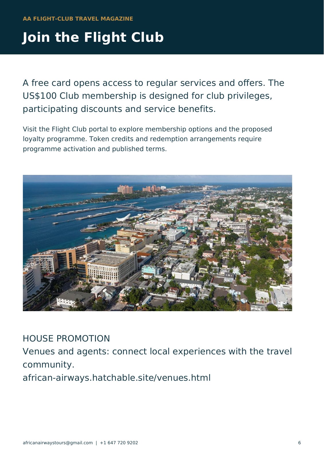 AA Flight-Club launch issue, page 6: Flight Club & partners