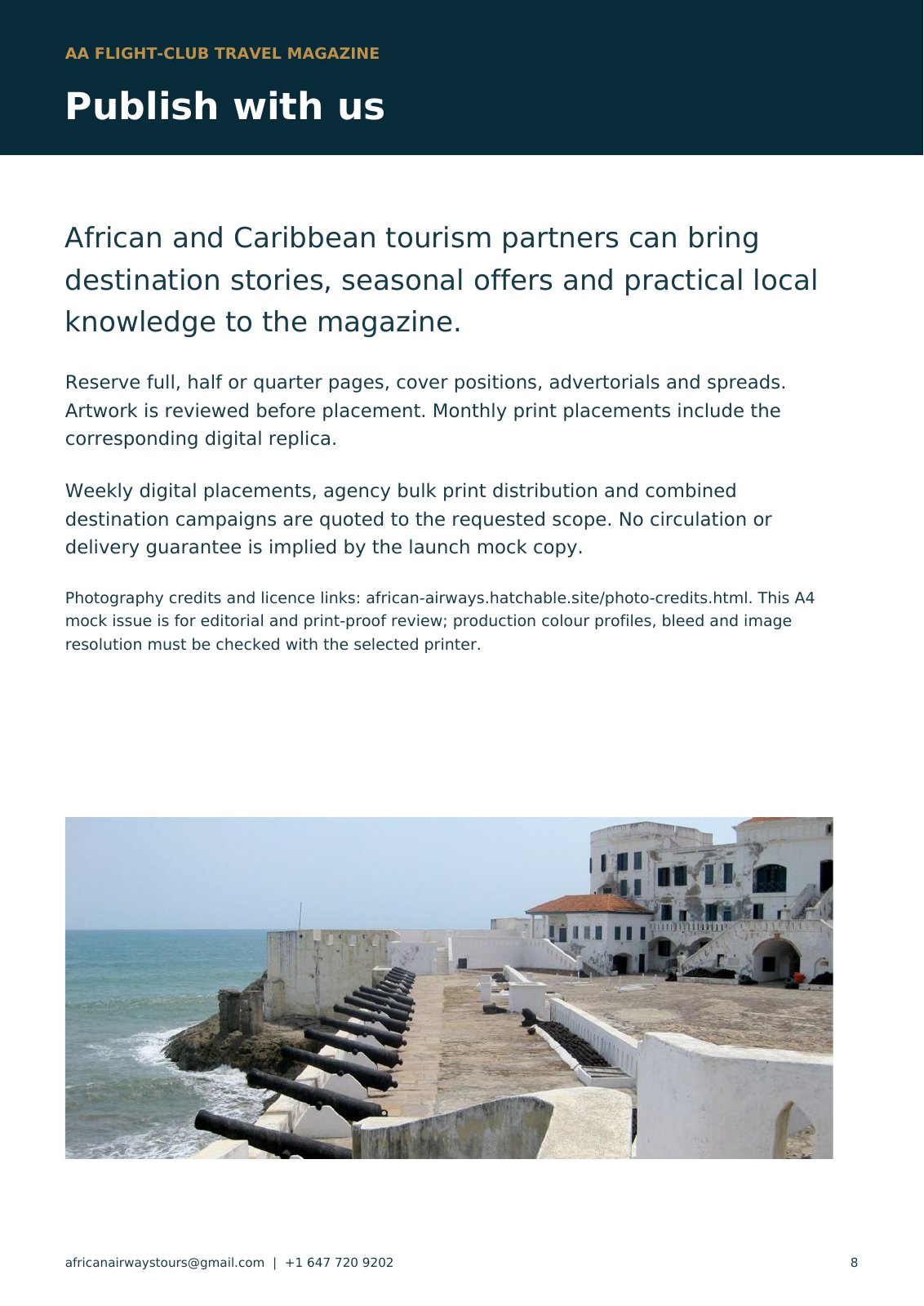 AA Flight-Club launch issue, page 8: Advertising & contributors